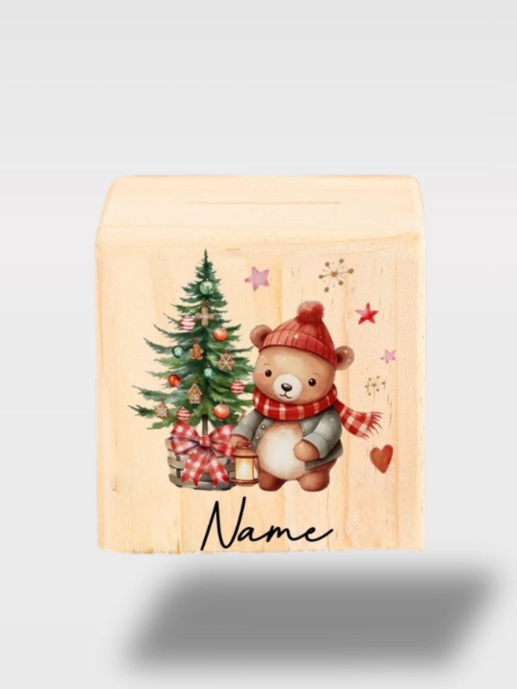 Tirelire De Noël Personnalisé En Bois | Souvenir Unique Le Protecteur – Ours