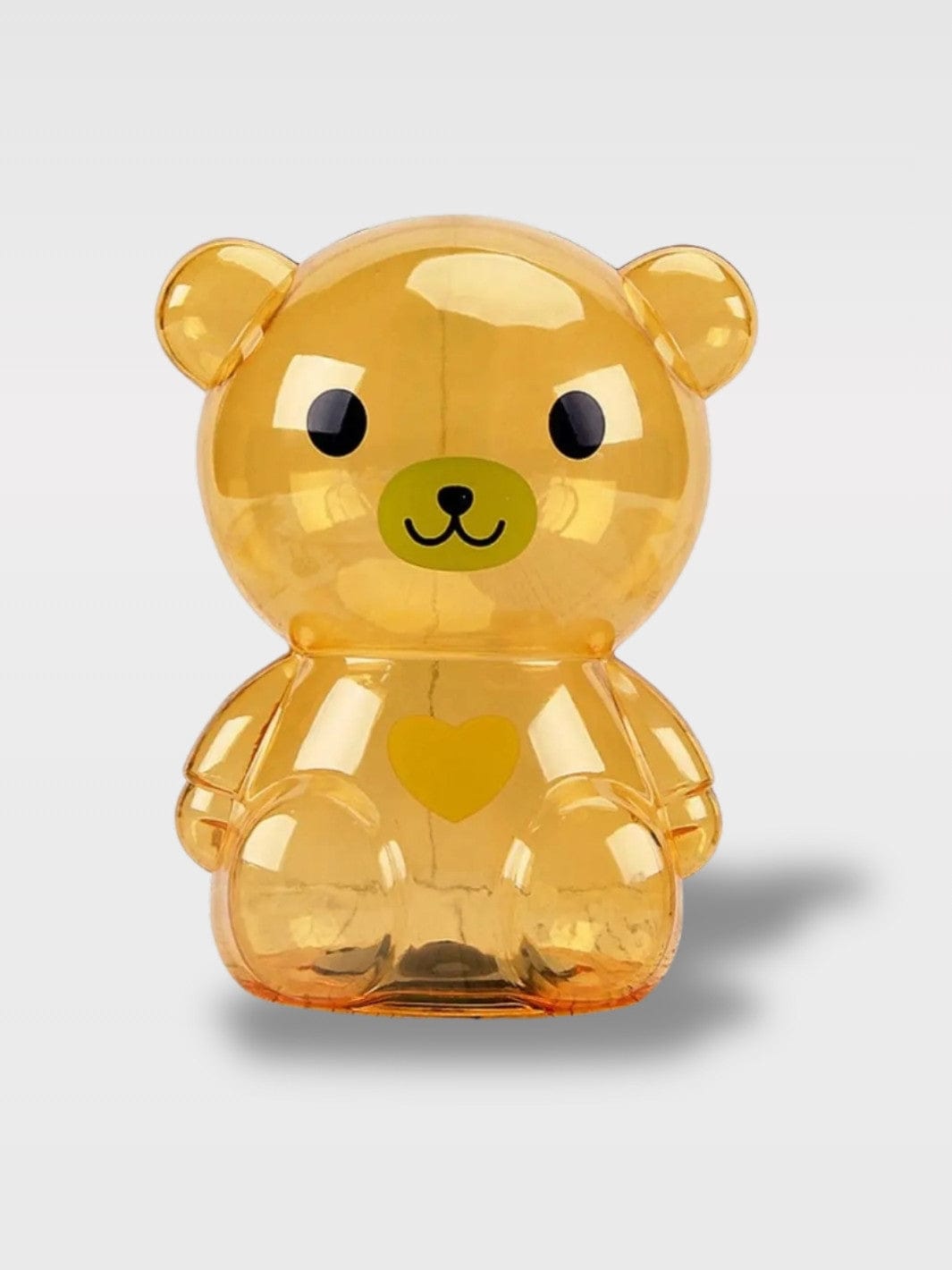 Tirelire Design Ours Transparente | Style Raffiné Isandre Junior – Jaune 10.5 x 15 cm
