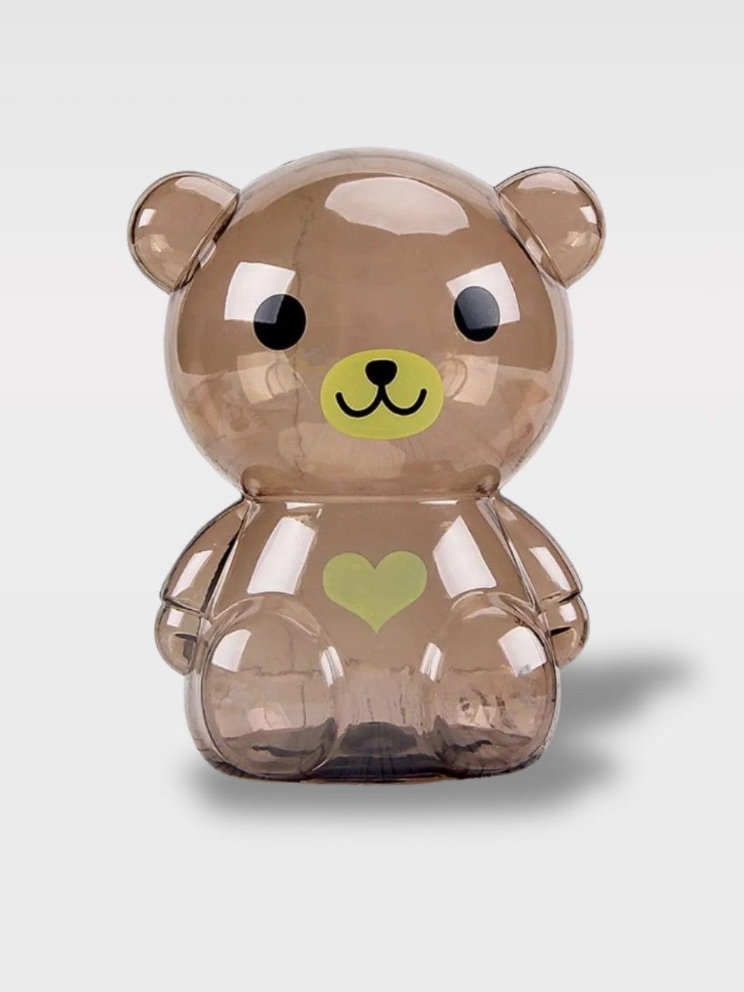 Tirelire Design Ours Transparente | Style Raffiné Lioren Junior – Marron 10.5 x 15 cm
