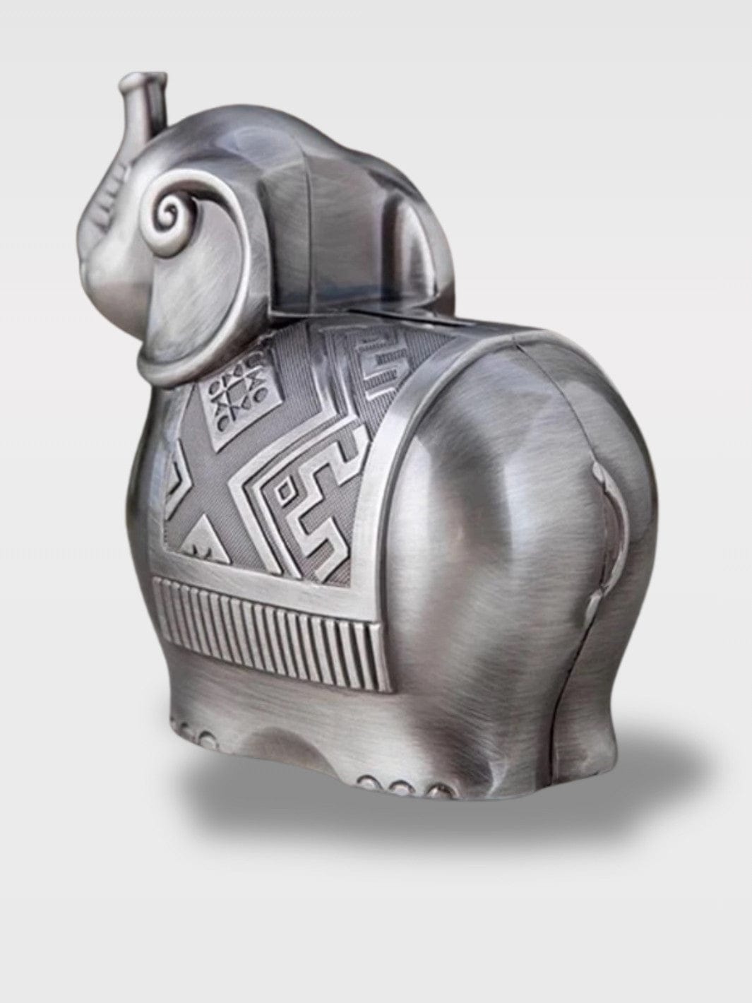 Tirelire Éléphant Gris Métal | Élégance et Symbolique