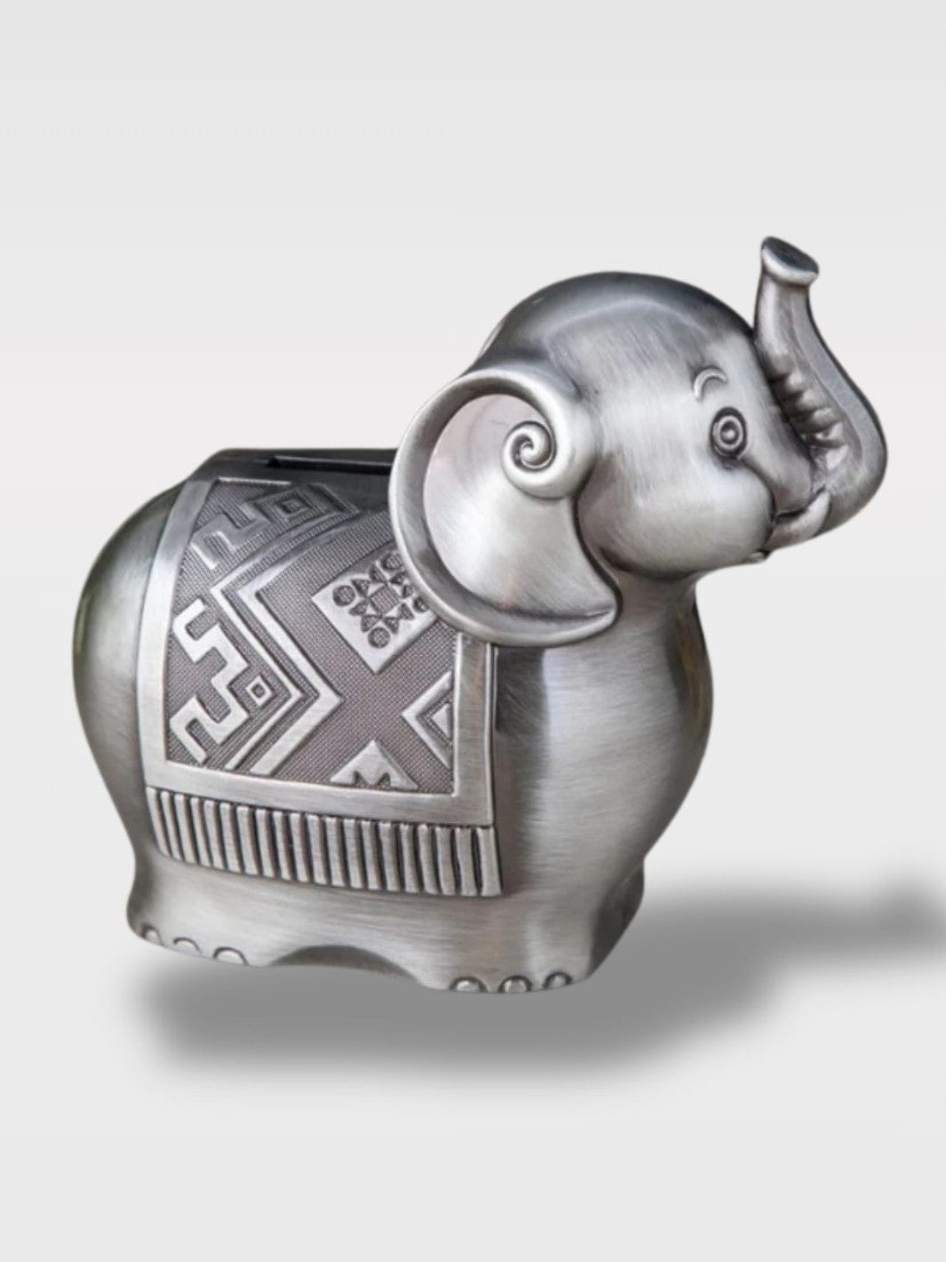 Tirelire Éléphant Gris Métal | Élégance et Symbolique