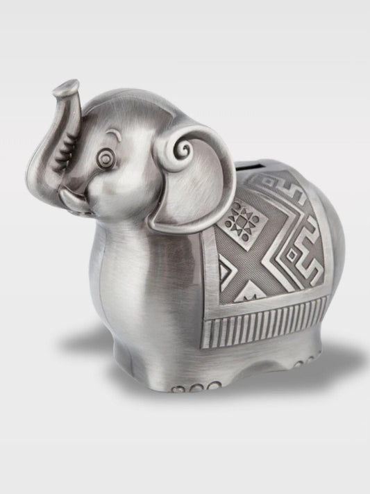 Tirelire Éléphant Gris Métal | Élégance et Symbolique