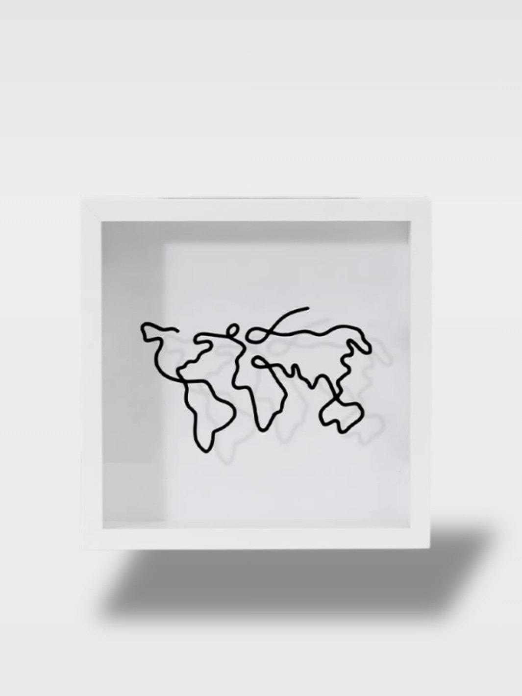 Tirelire en Bois Voyage | Cadre Transparent Chic Élia Sénior – Blanc 29 x 29 cm