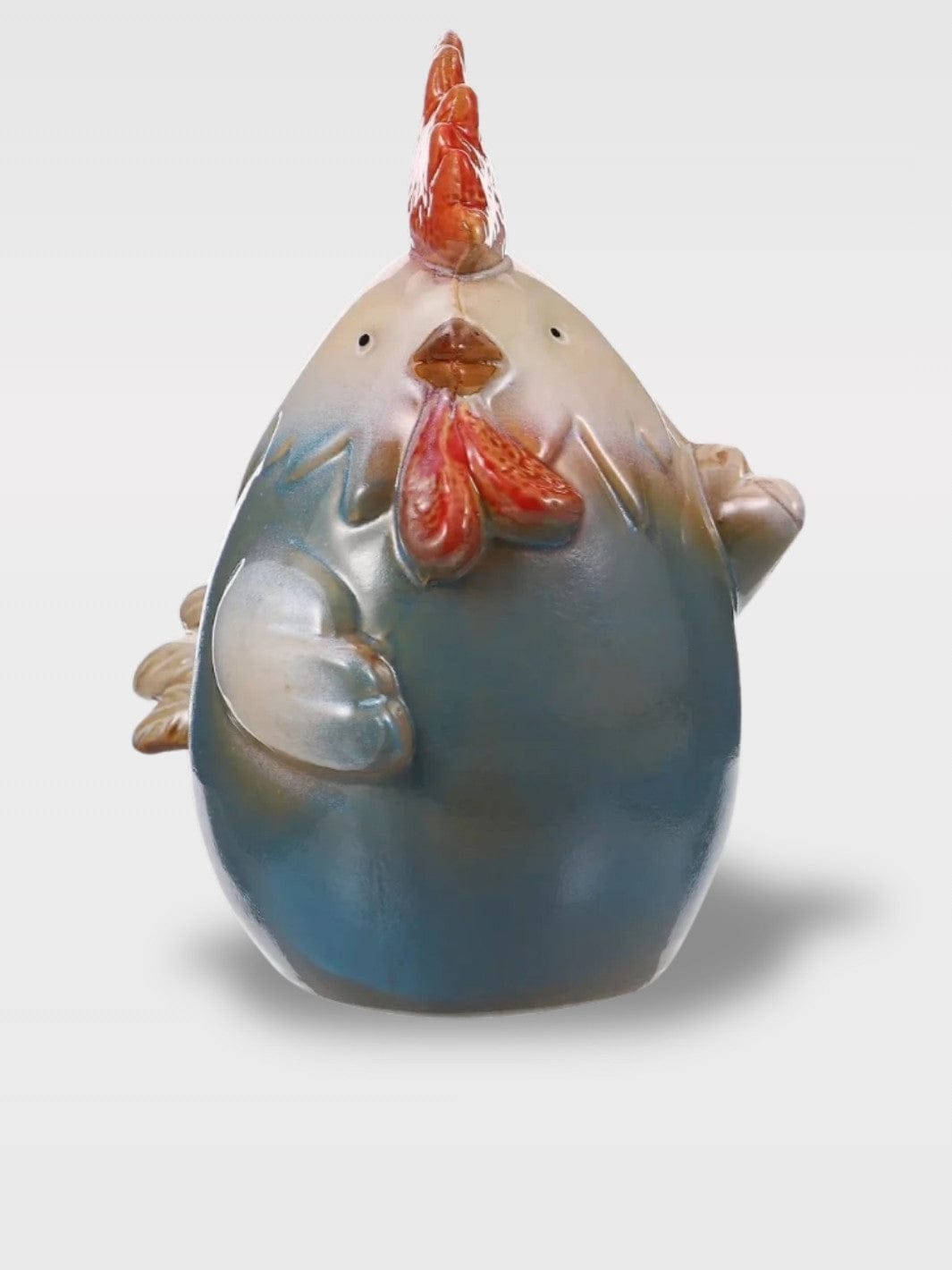 Tirelire en Forme de Poule en Céramique | Duo Original Azurion – Coq Bleu 15.5 x 10 x 12 cm