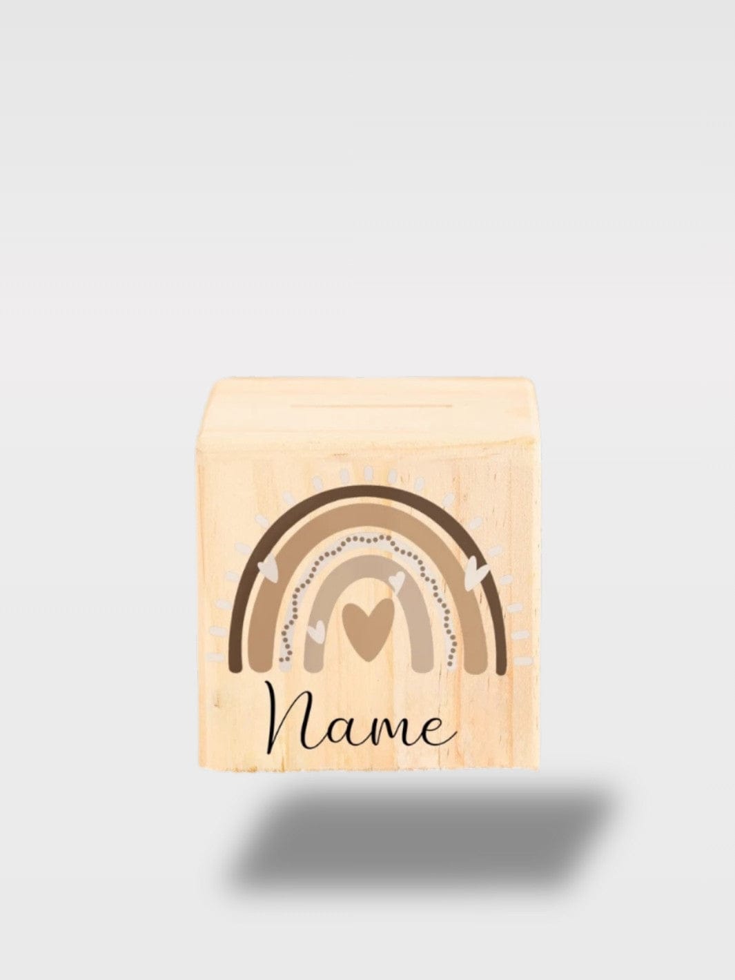 Tirelire Enfant Personnalisée Arc-En-Ciel | En Bois Coco Flip