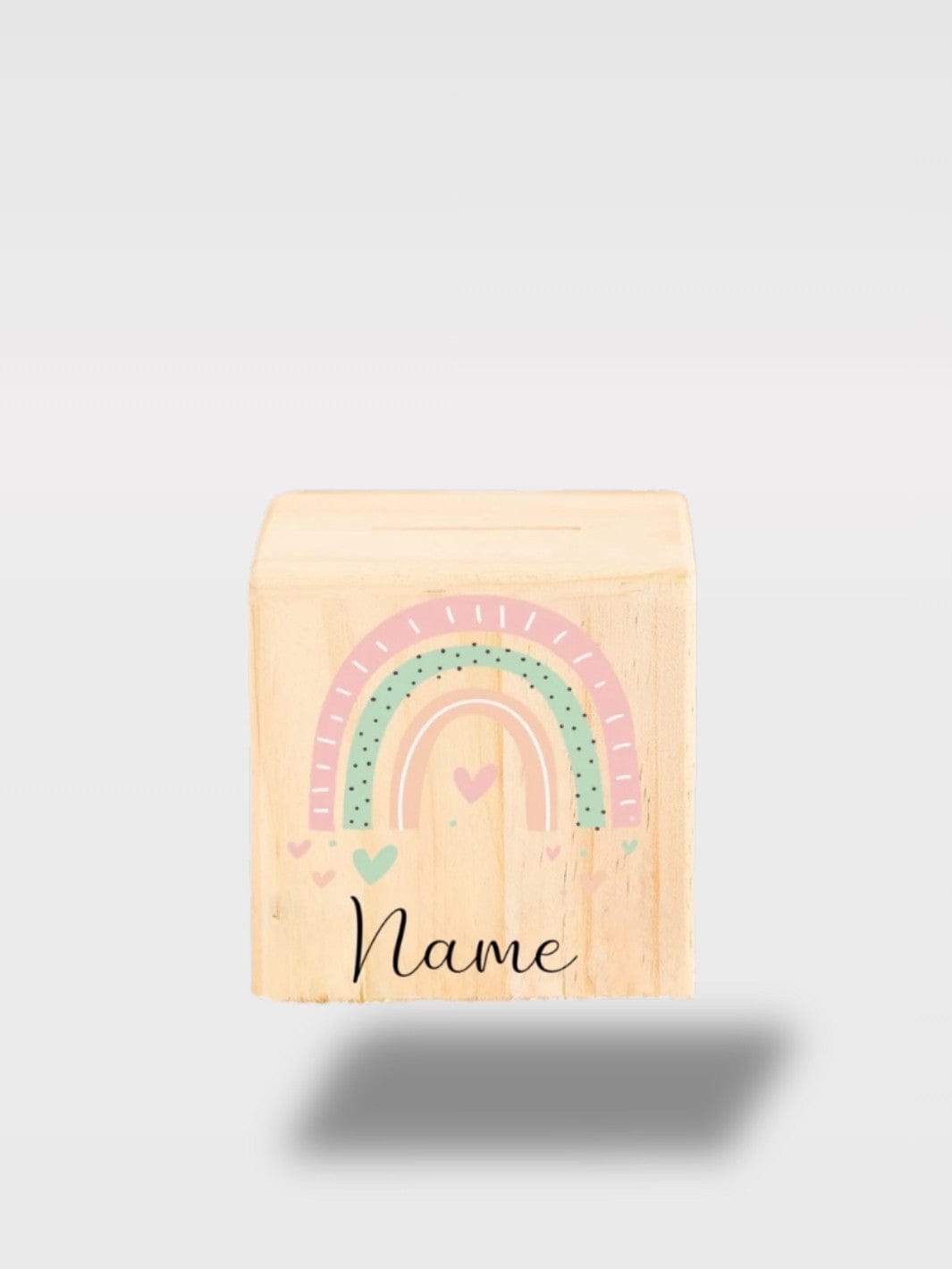 Tirelire Enfant Personnalisée Arc-En-Ciel | En Bois Luna Sparkle