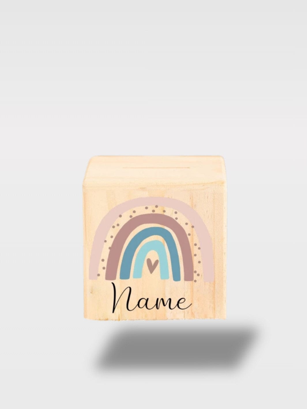 Tirelire Enfant Personnalisée Arc-En-Ciel | En Bois Poppy Twirl