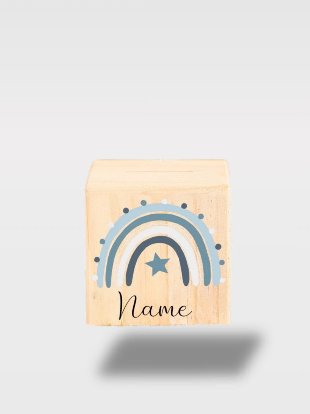 Tirelire Enfant Personnalisée Arc-En-Ciel | En Bois Sunny Flip