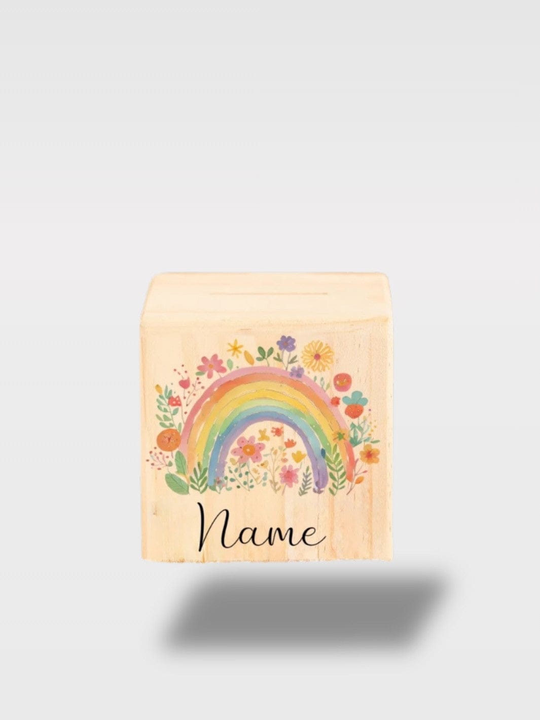 Tirelire Enfant Personnalisée Arc-En-Ciel | En Bois Trixie Glitter