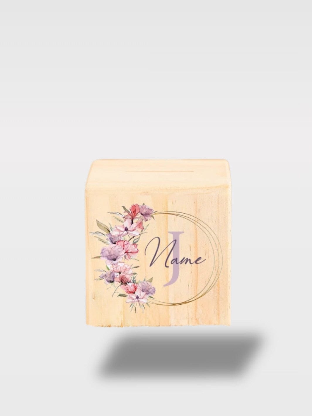 Tirelire Fille Personnalisée Fleurs | Bois Avec Prénom Lettre J avec Prénom 🌸