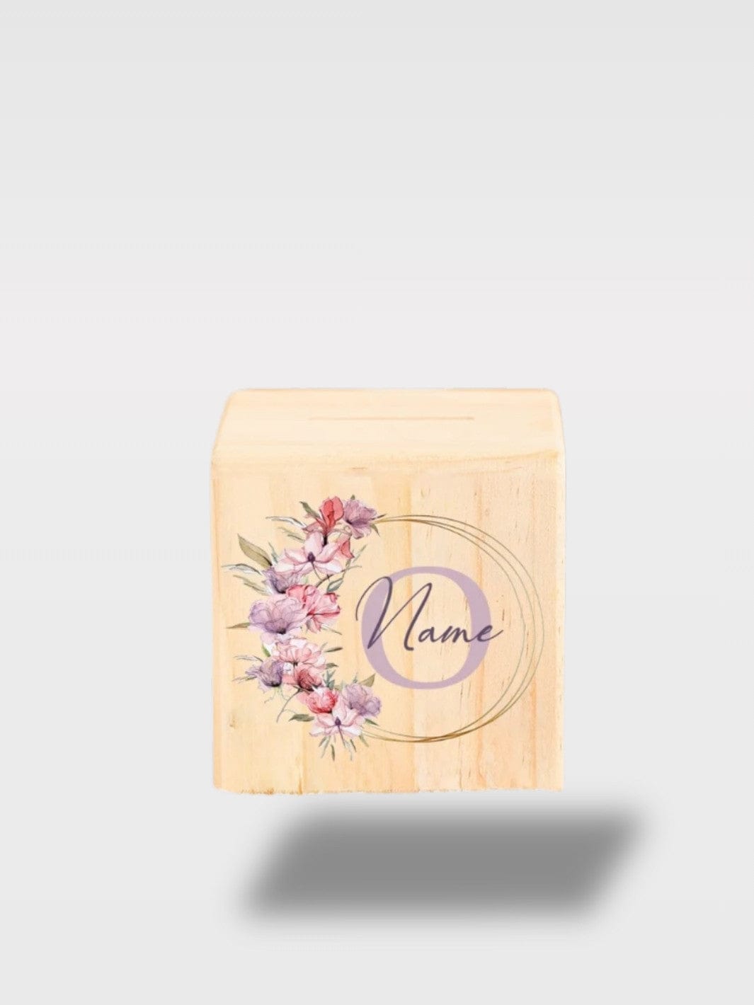 Tirelire Fille Personnalisée Fleurs | Bois Avec Prénom Lettre O avec Prénom 🌸