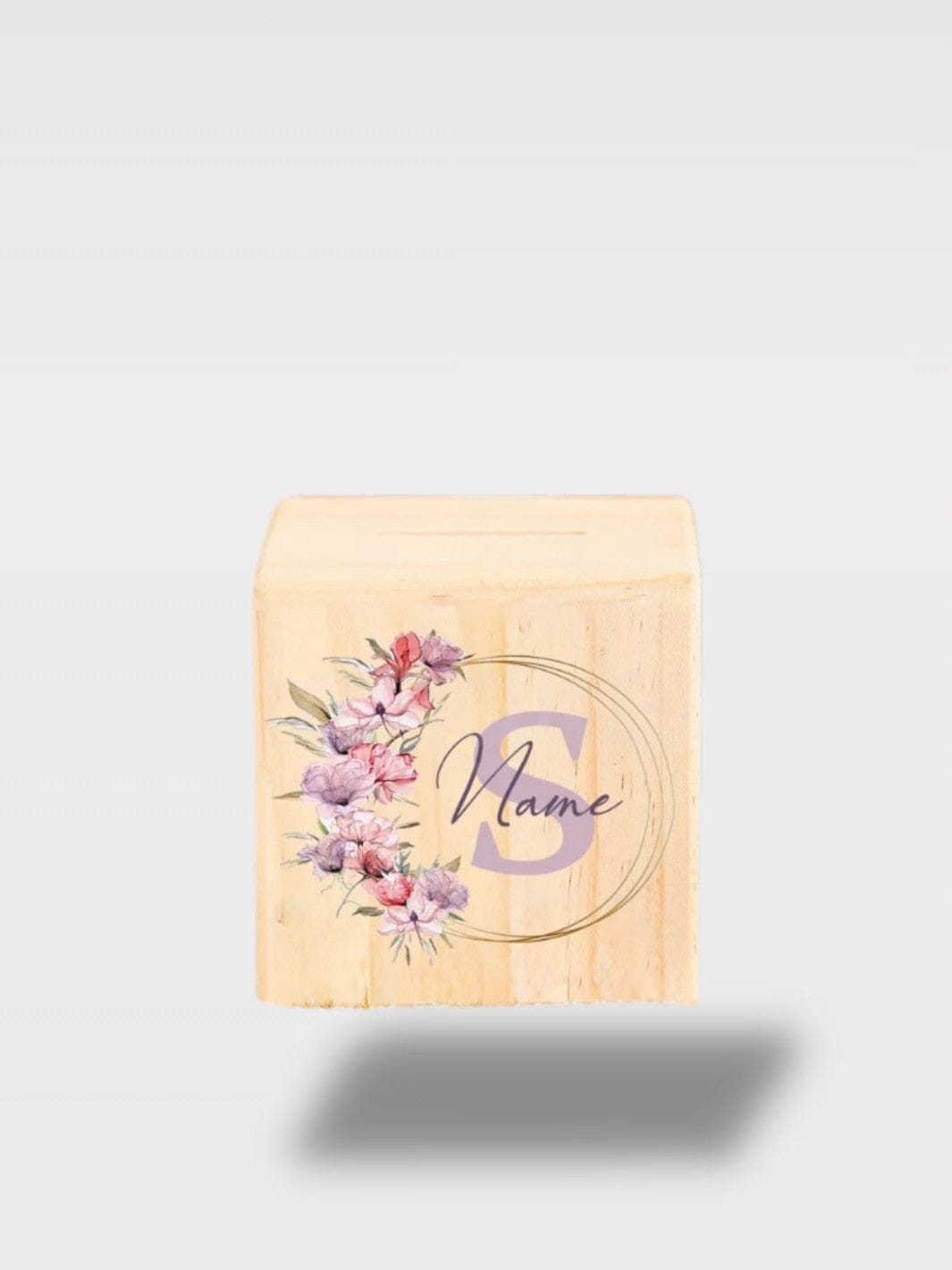 Tirelire Fille Personnalisée Fleurs | Bois Avec Prénom Lettre S avec Prénom 🌸