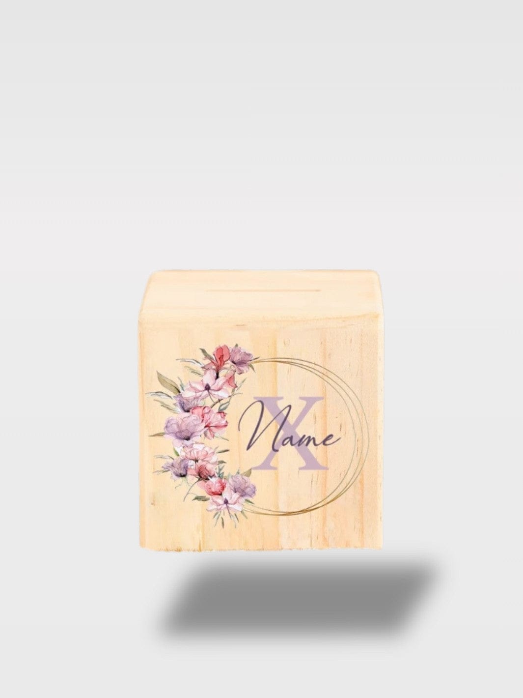 Tirelire Fille Personnalisée Fleurs | Bois Avec Prénom Lettre X avec Prénom 🌸