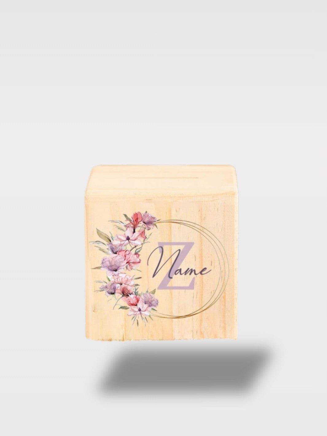 Tirelire Fille Personnalisée Fleurs | Bois Avec Prénom Lettre Z avec Prénom 🌸