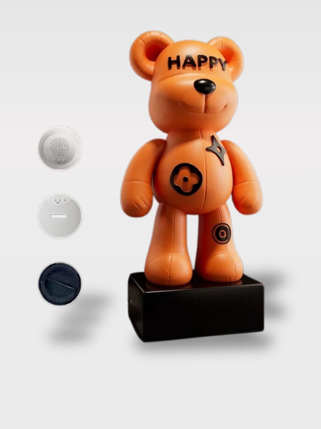 Tirelire Grande Taille Ours Moderne Design | Statue Déco Le Colosse – orange | socle carré | musicale 98 x 46 x 32 cm