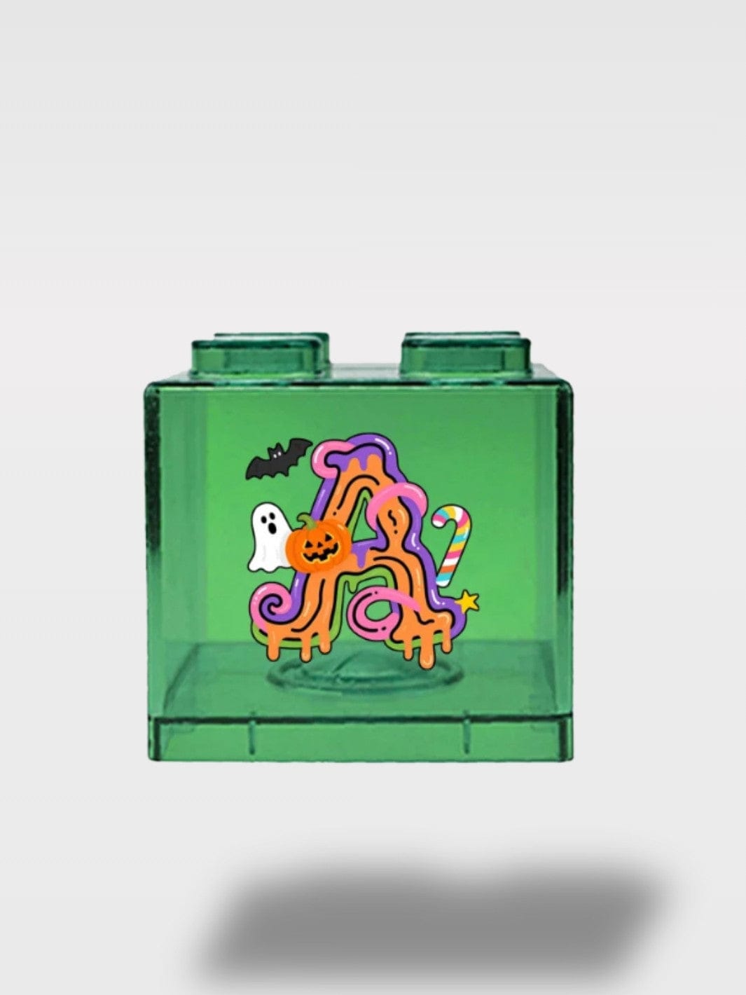 Tirelire Halloween Lettres Vertes Transparentes | Empilable A