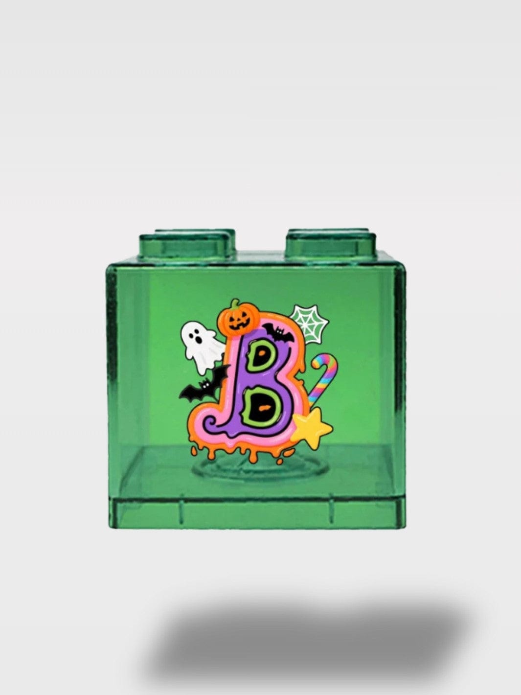 Tirelire Halloween Lettres Vertes Transparentes | Empilable B