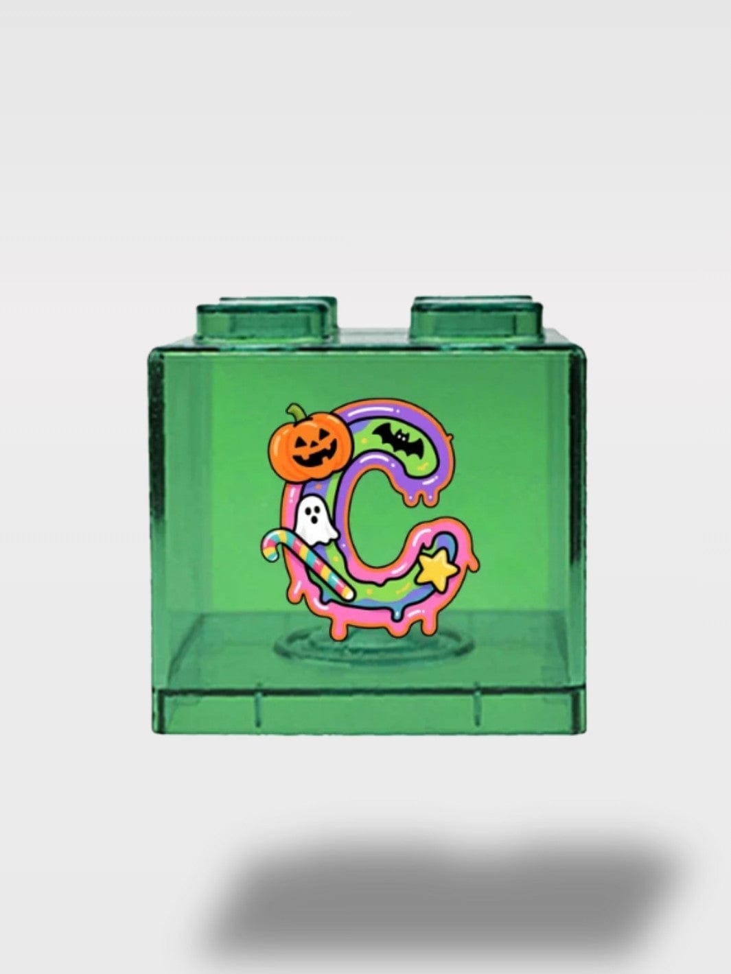 Tirelire Halloween Lettres Vertes Transparentes | Empilable C
