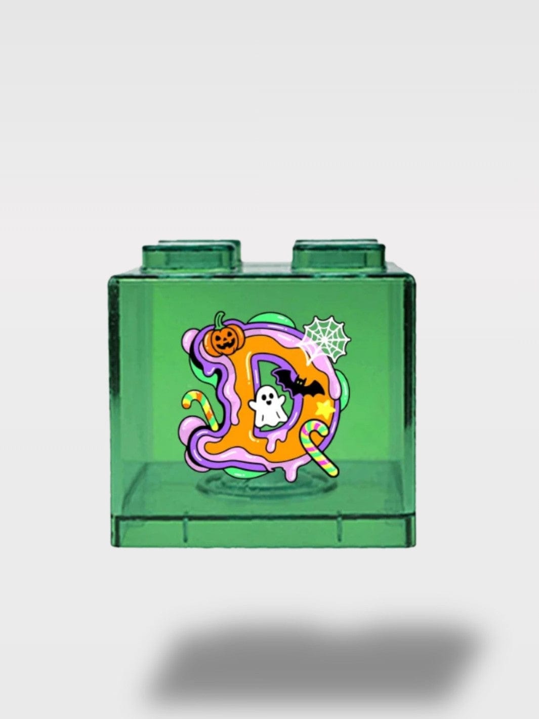 Tirelire Halloween Lettres Vertes Transparentes | Empilable D