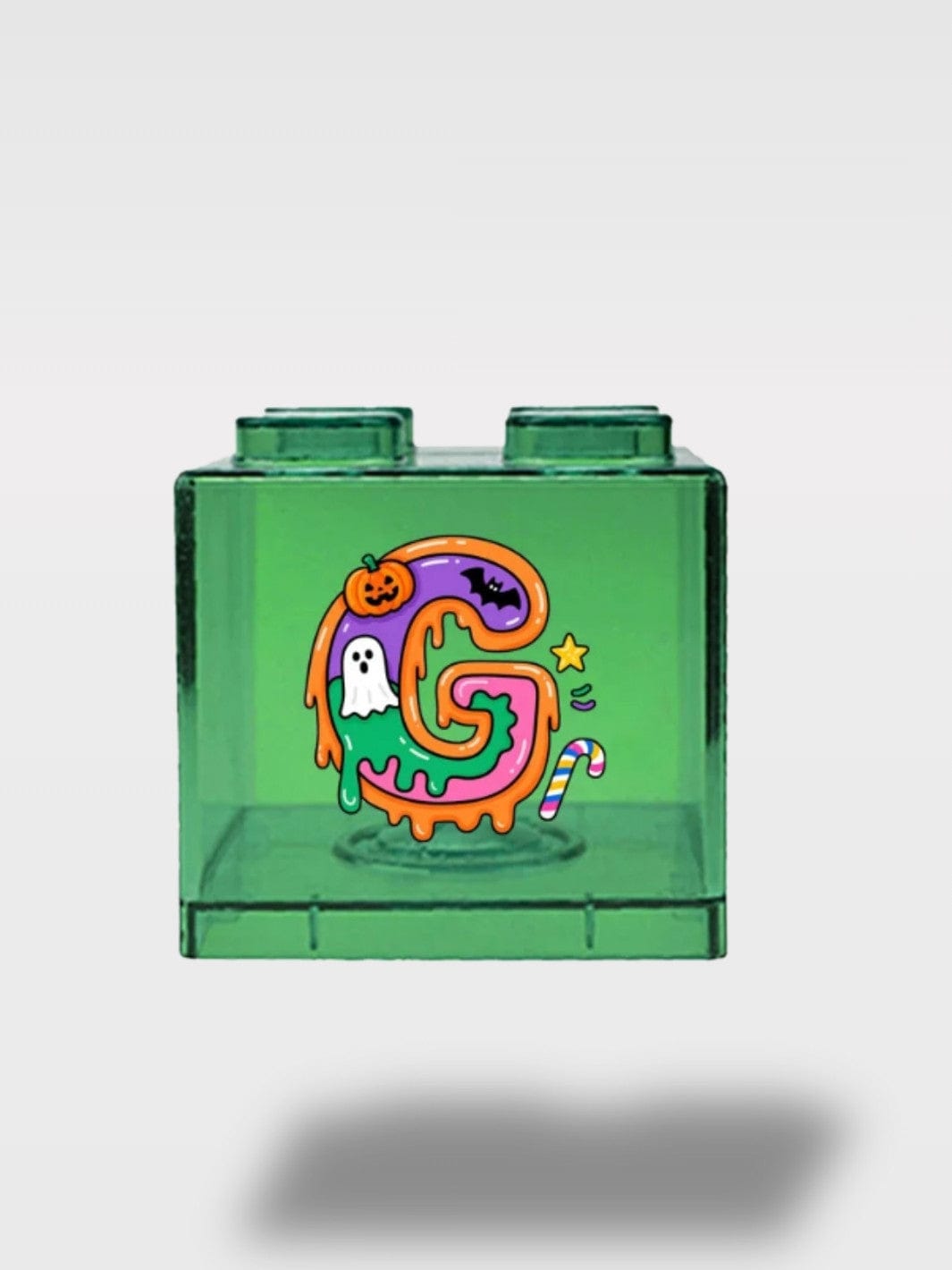 Tirelire Halloween Lettres Vertes Transparentes | Empilable G