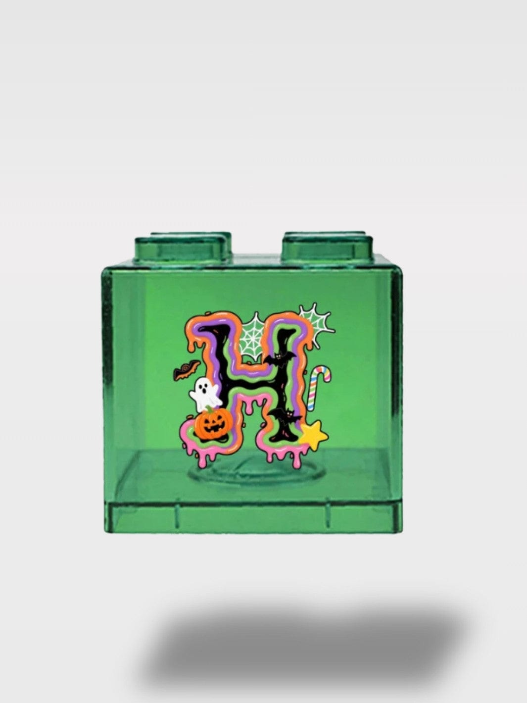 Tirelire Halloween Lettres Vertes Transparentes | Empilable H