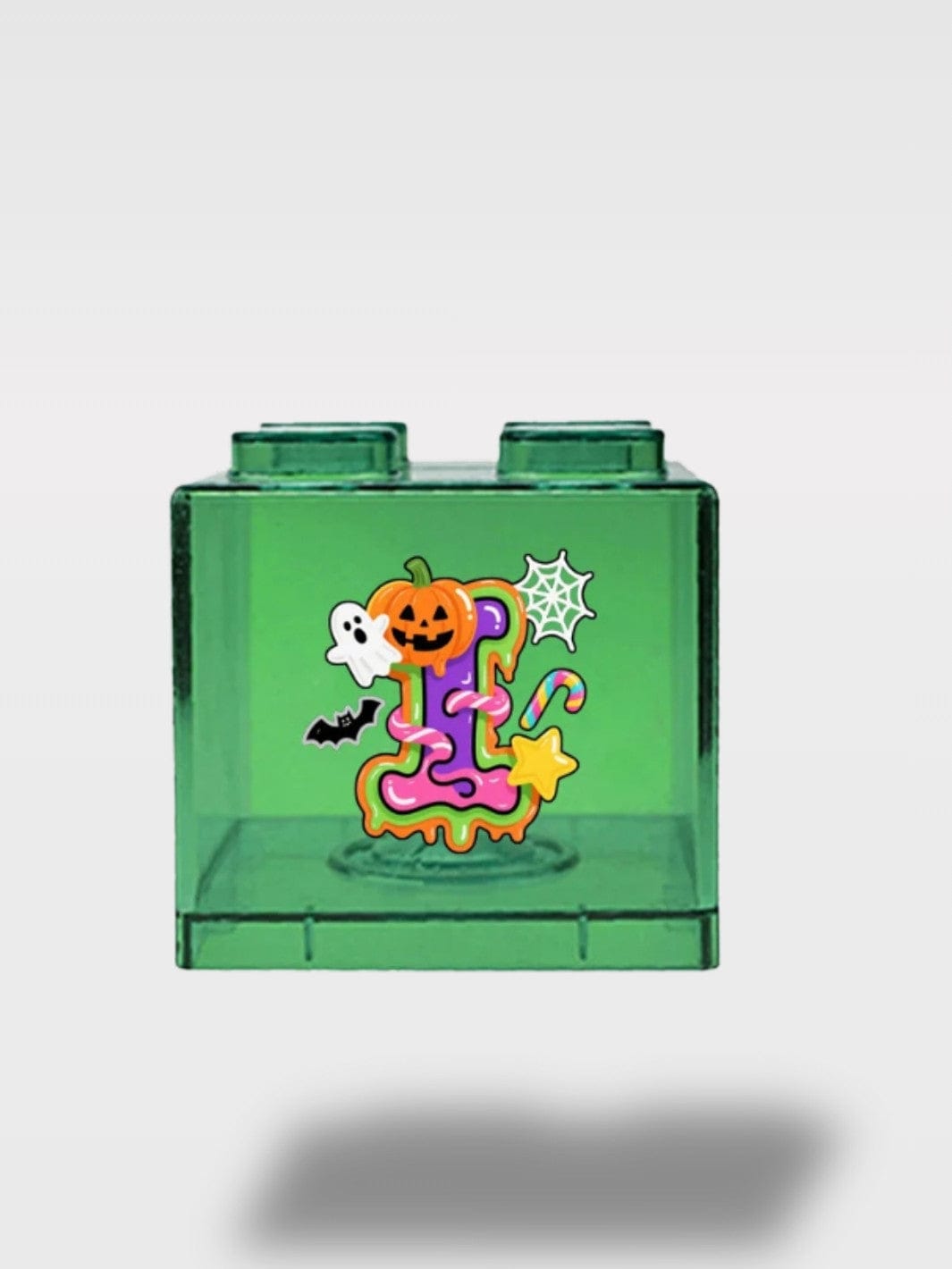 Tirelire Halloween Lettres Vertes Transparentes | Empilable I