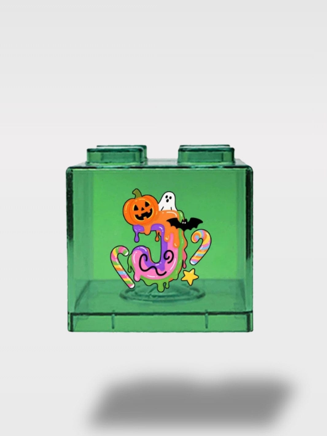 Tirelire Halloween Lettres Vertes Transparentes | Empilable J