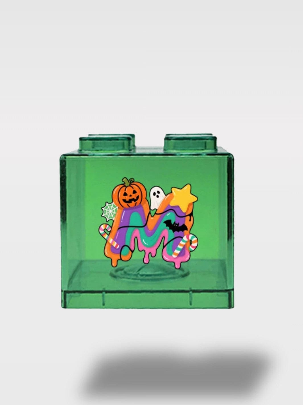 Tirelire Halloween Lettres Vertes Transparentes | Empilable M