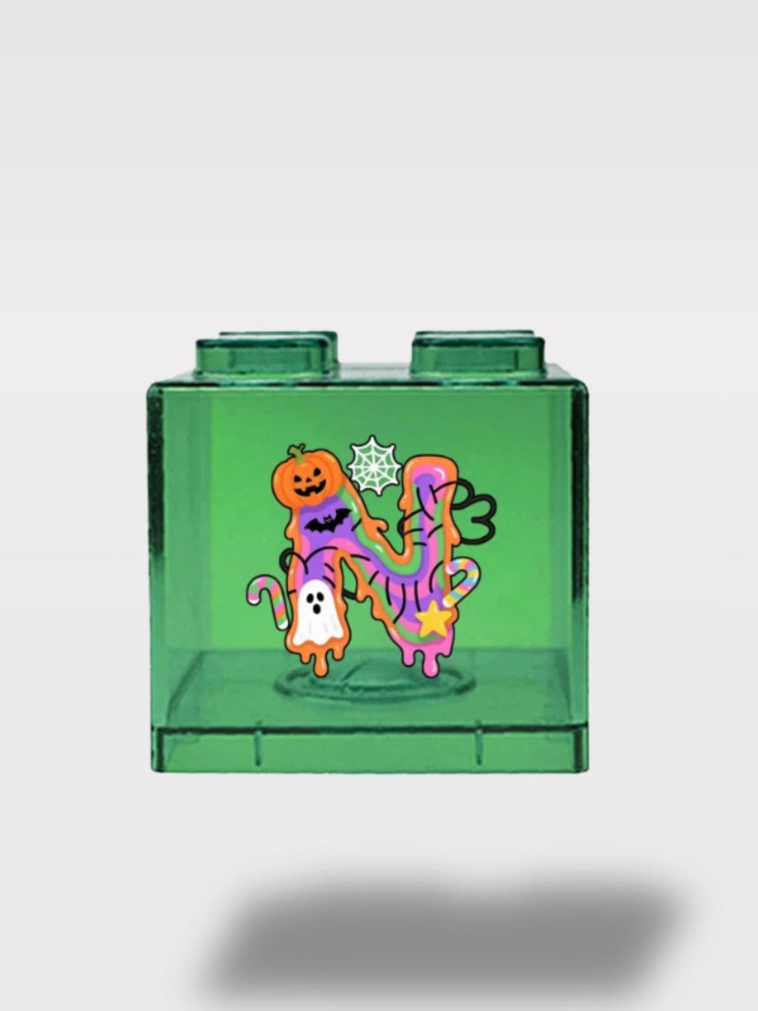 Tirelire Halloween Lettres Vertes Transparentes | Empilable N