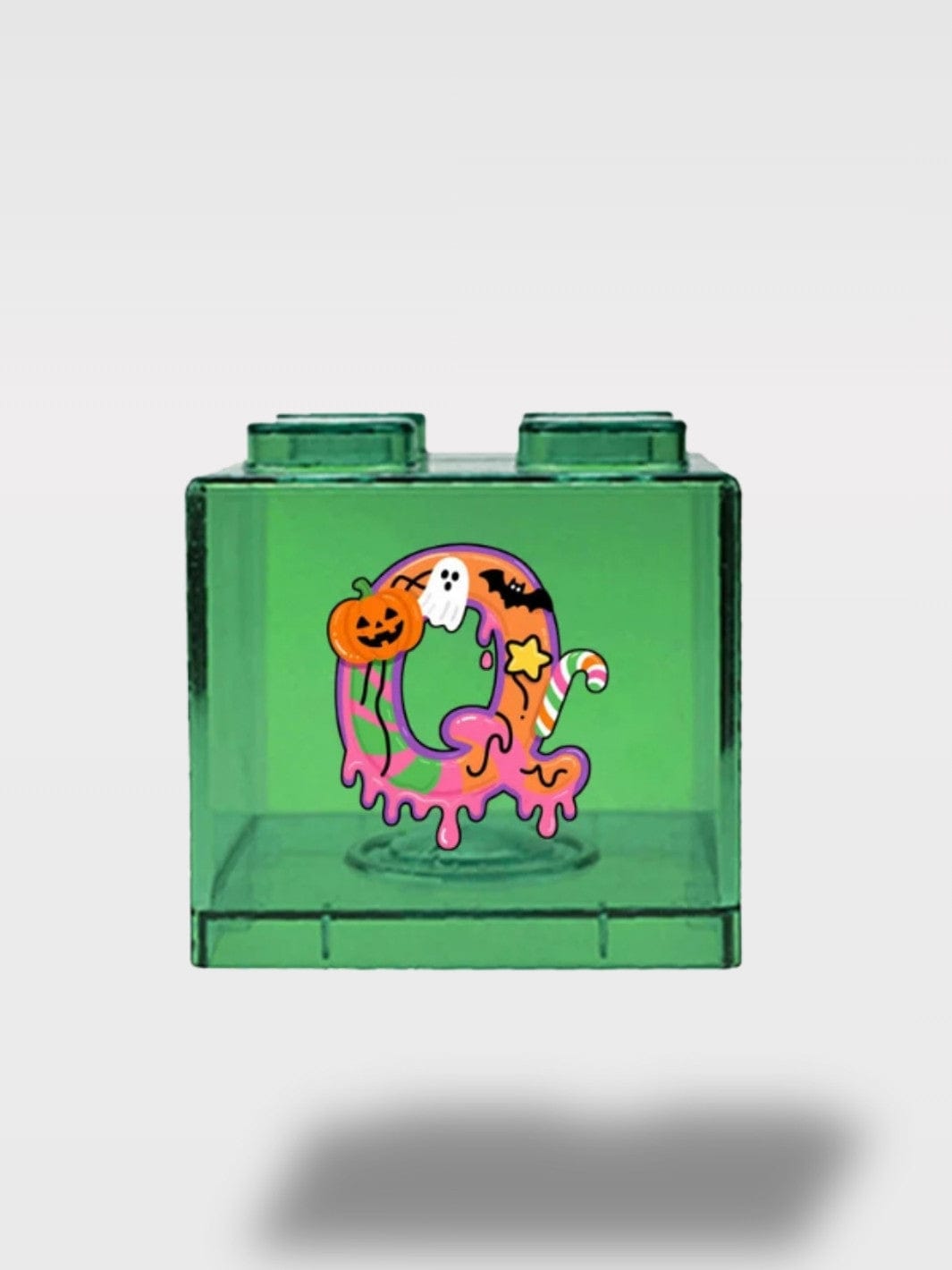 Tirelire Halloween Lettres Vertes Transparentes | Empilable Q