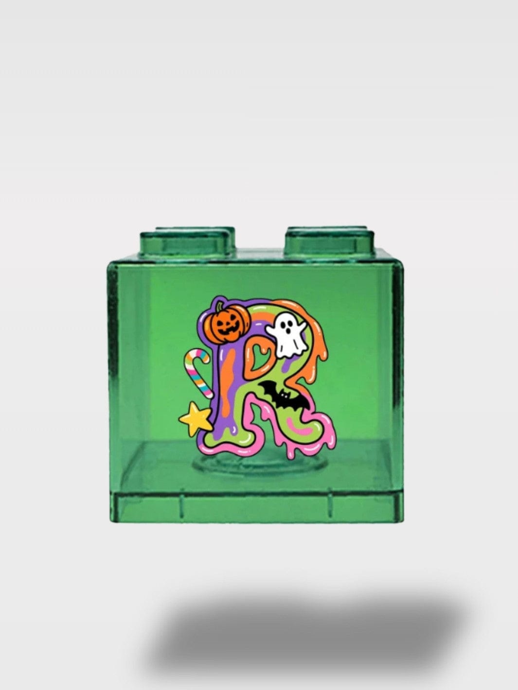 Tirelire Halloween Lettres Vertes Transparentes | Empilable R