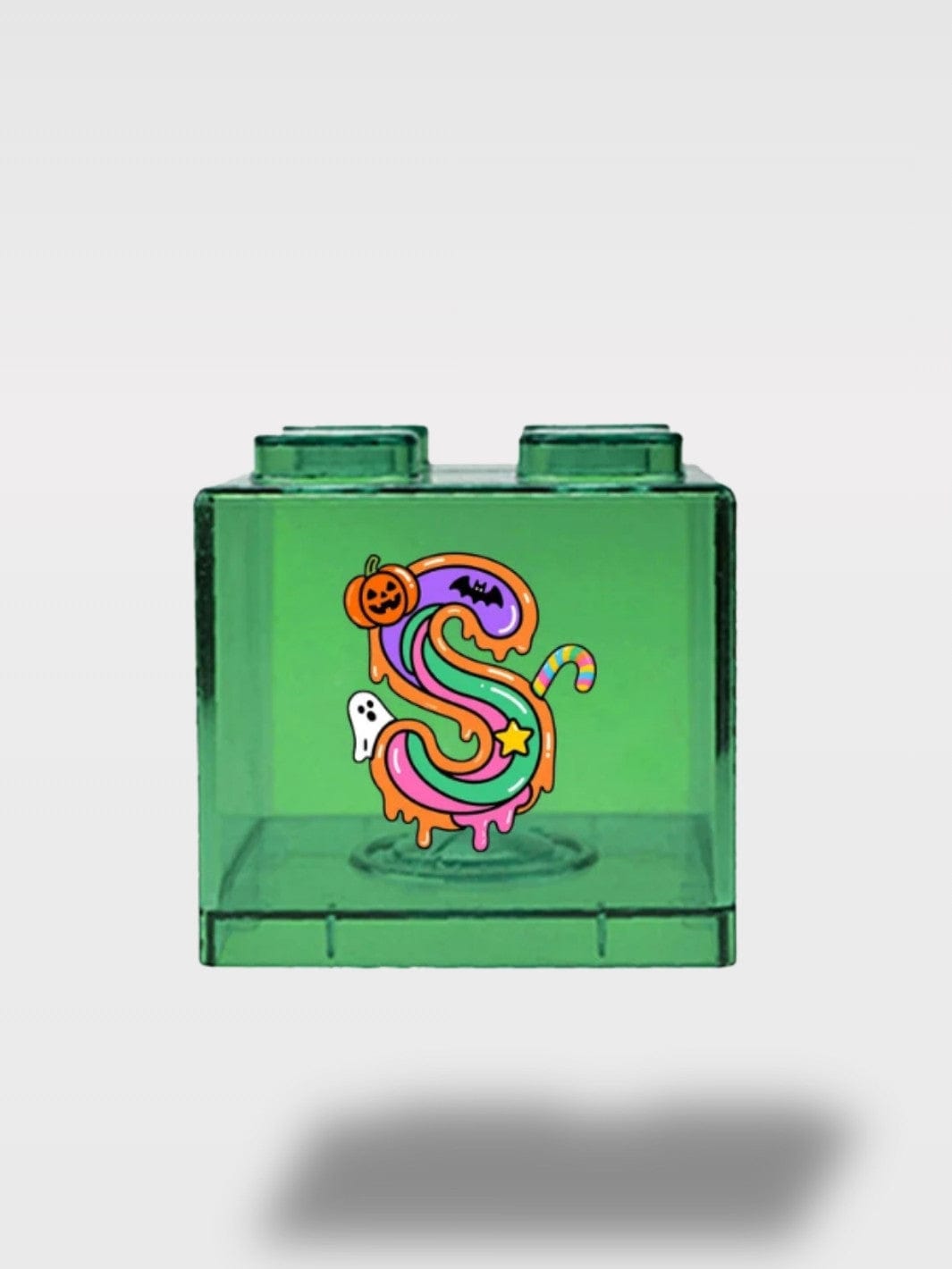Tirelire Halloween Lettres Vertes Transparentes | Empilable S