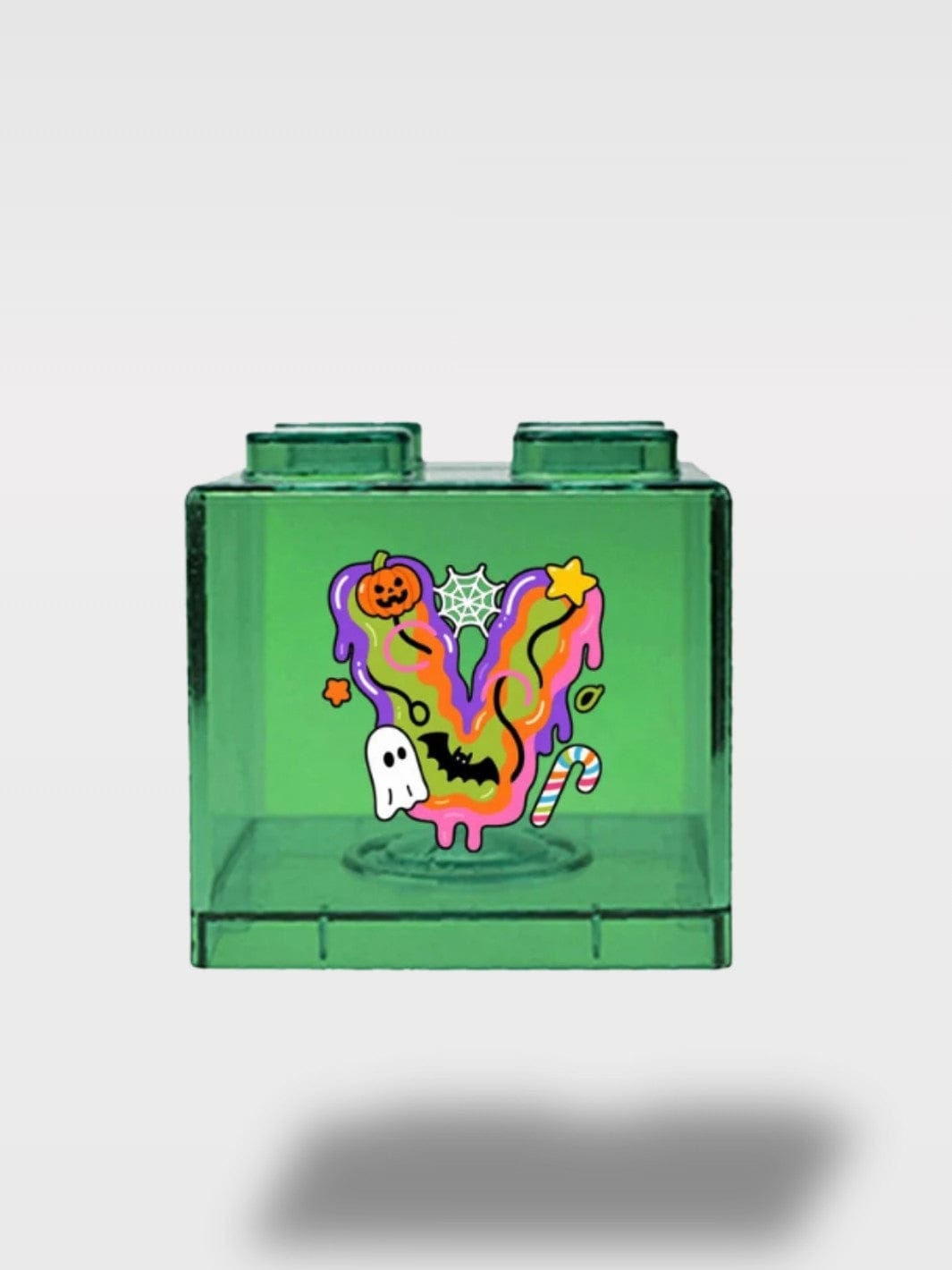 Tirelire Halloween Lettres Vertes Transparentes | Empilable V