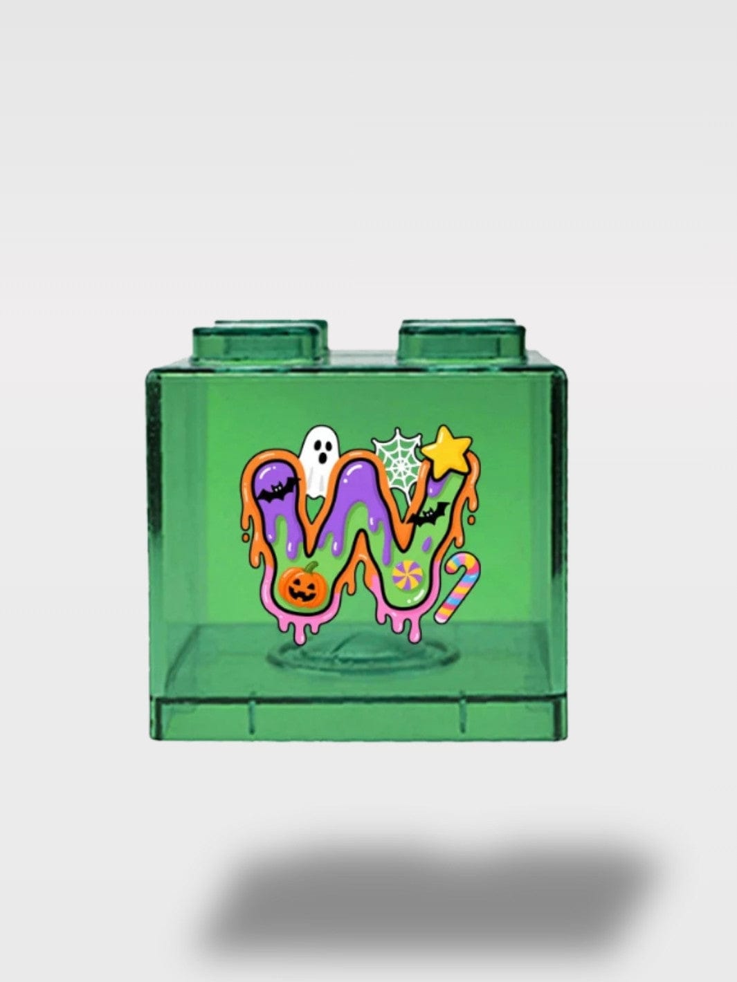 Tirelire Halloween Lettres Vertes Transparentes | Empilable W