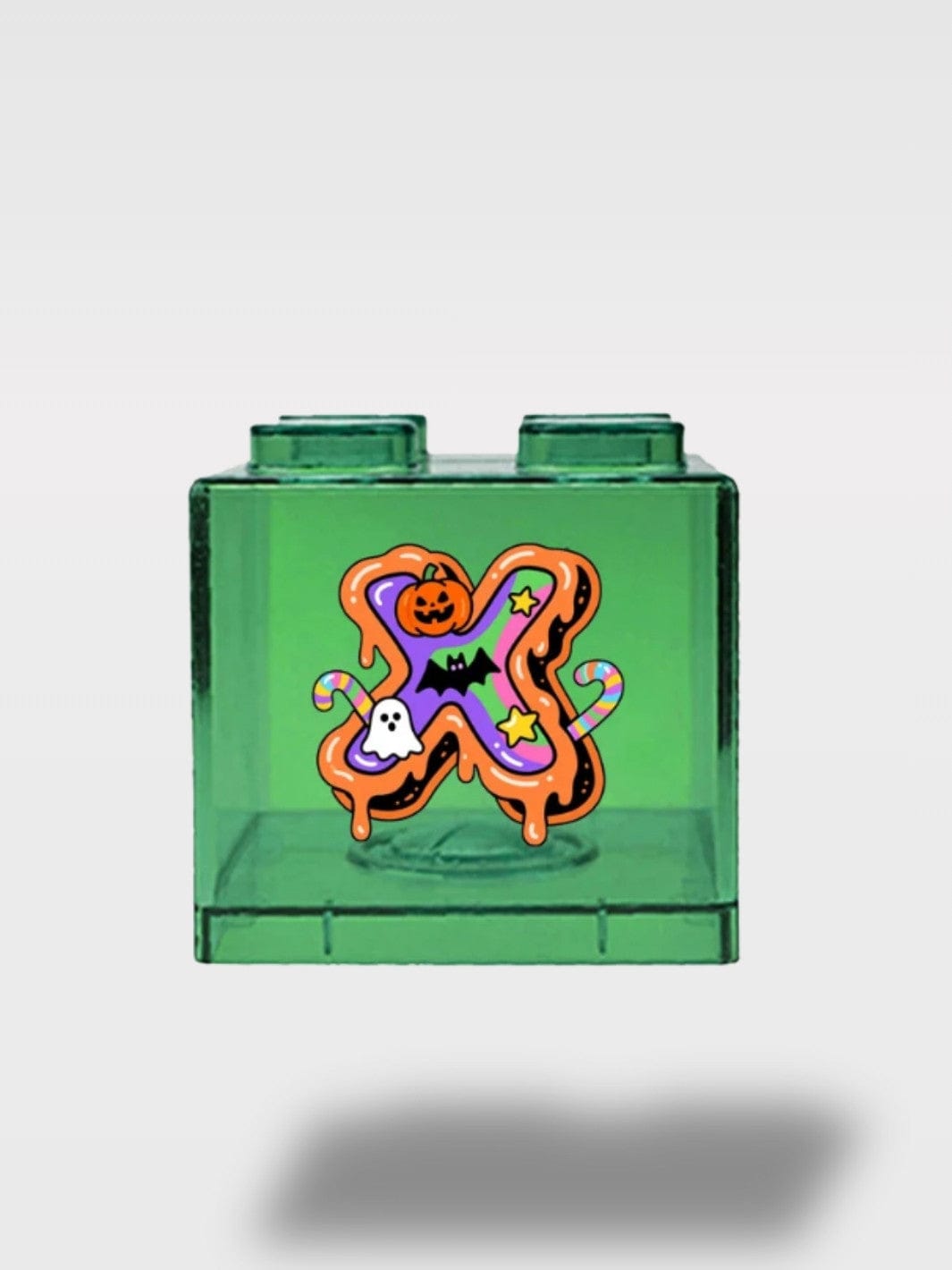 Tirelire Halloween Lettres Vertes Transparentes | Empilable X