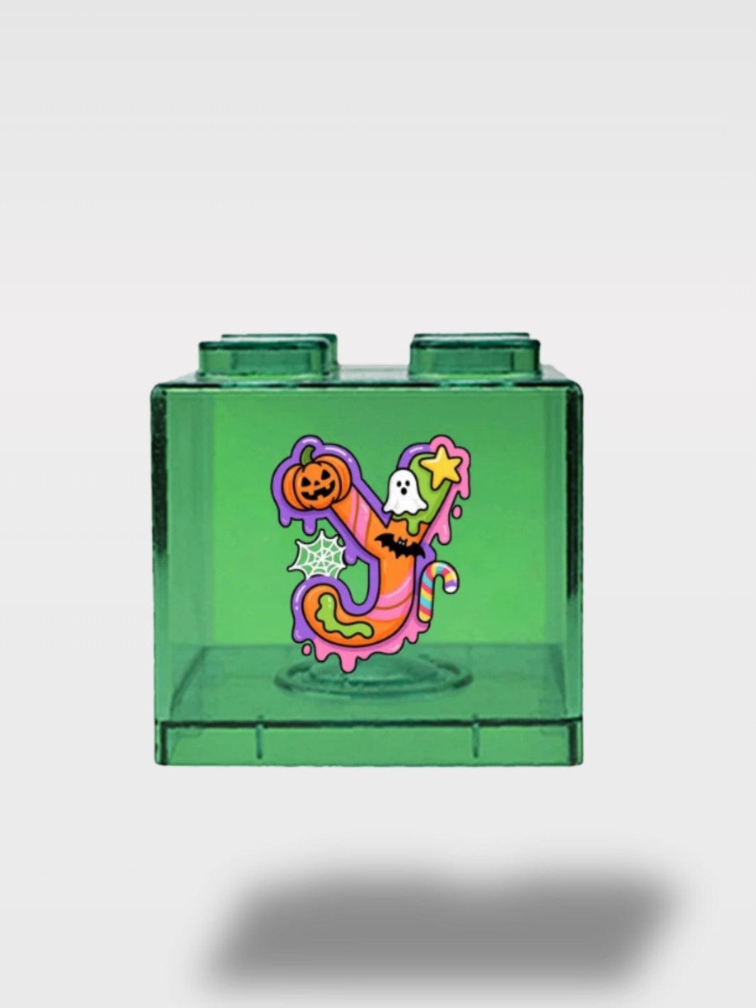 Tirelire Halloween Lettres Vertes Transparentes | Empilable Y