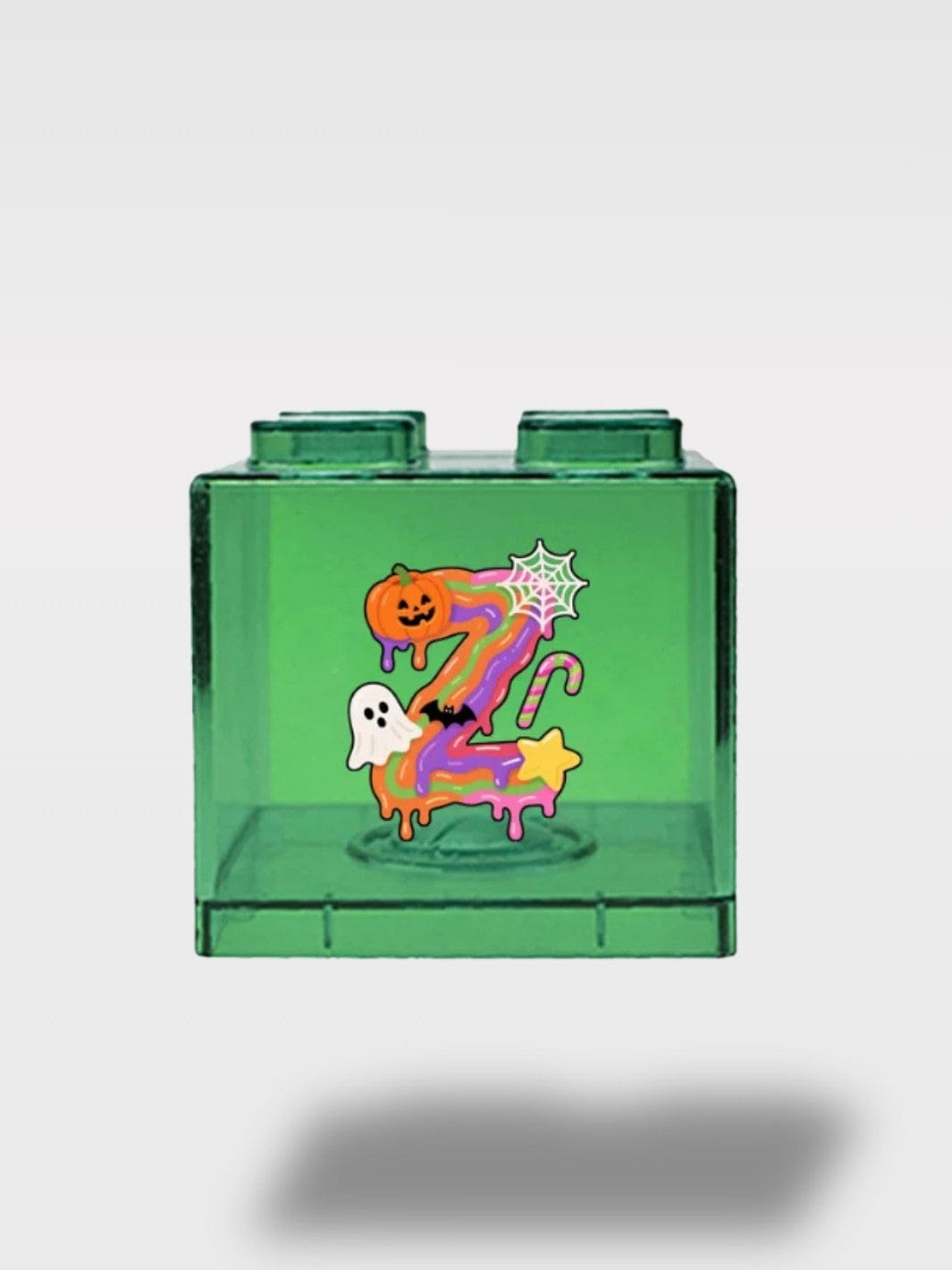 Tirelire Halloween Lettres Vertes Transparentes | Empilable Z