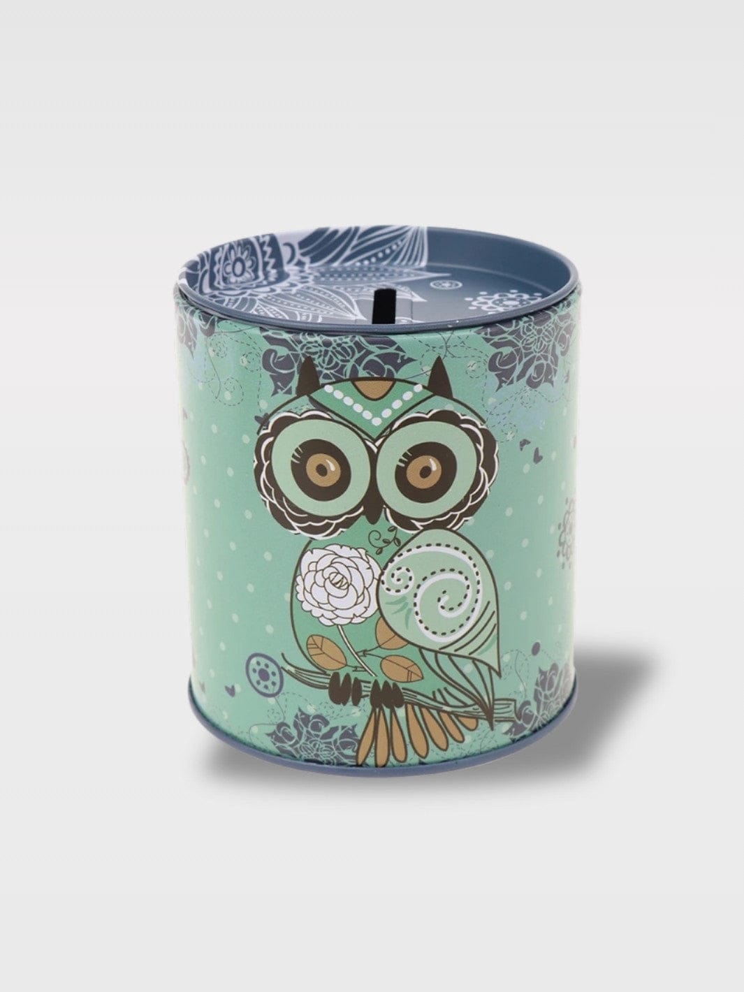 Tirelire Hibou Métal Coloré | Boîte Mini Tonneau Kawaii Lina – Tirelire Vert Menthe
