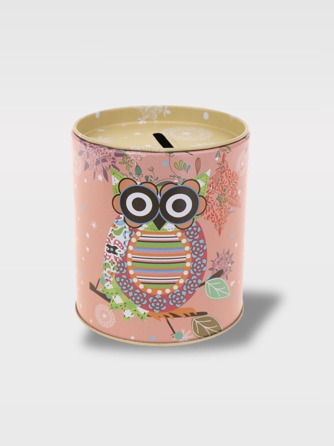 Tirelire Hibou Métal Coloré | Boîte Mini Tonneau Kawaii Poppy – Tirelire Orange Clair