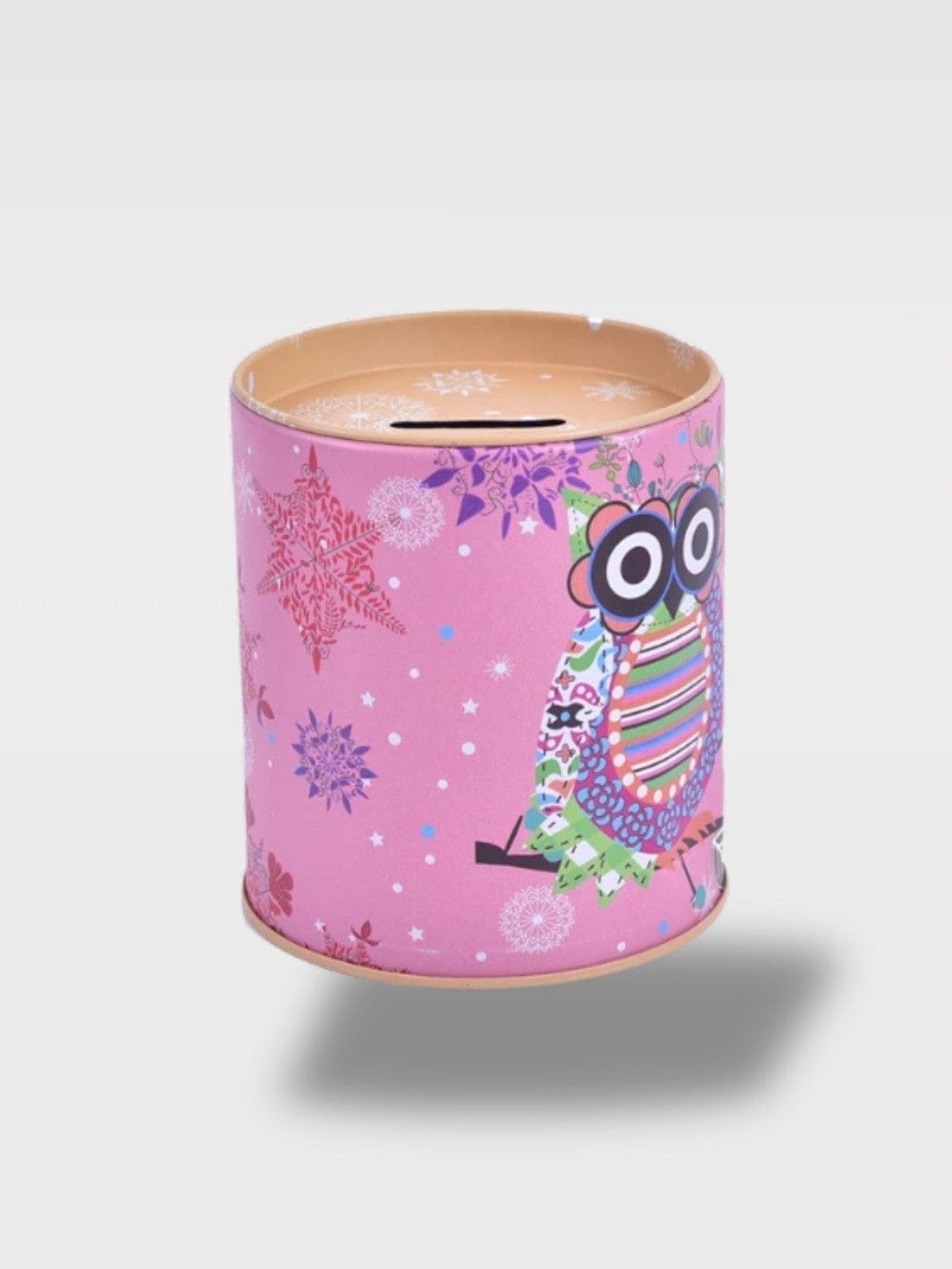 Tirelire Hibou Métal Coloré | Boîte Mini Tonneau Kawaii Zouzie – Tirelire Rose
