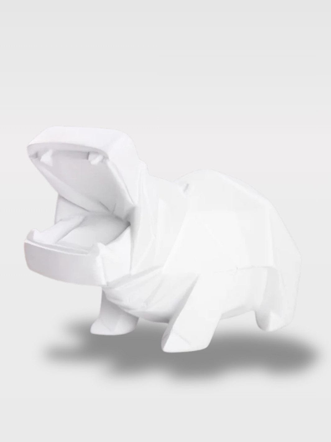 Tirelire Hippopotame Origami Design | Déco Moderne Le Géométrique Blanc