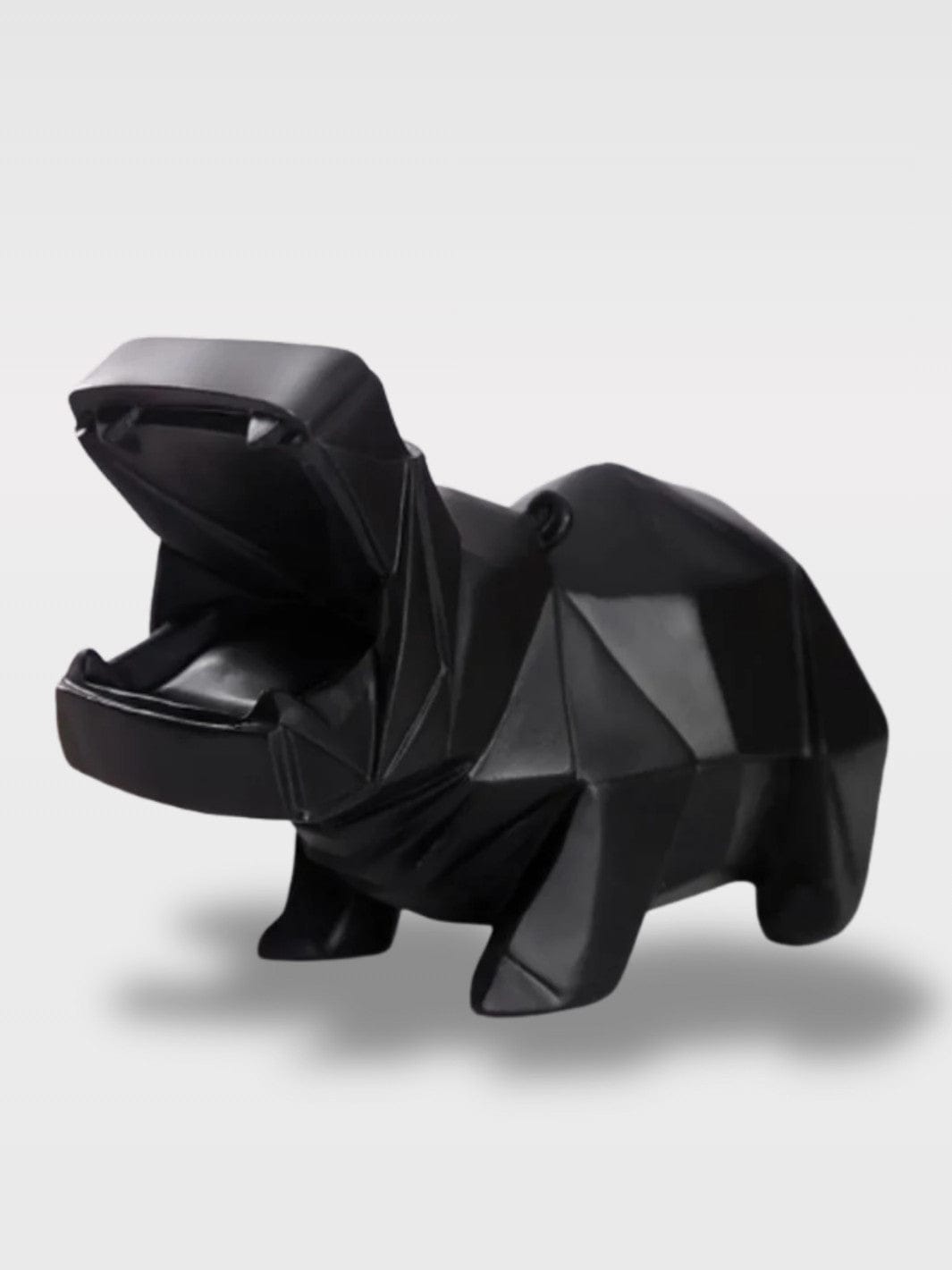 Tirelire Hippopotame Origami Design | Déco Moderne Le Géométrique Noir