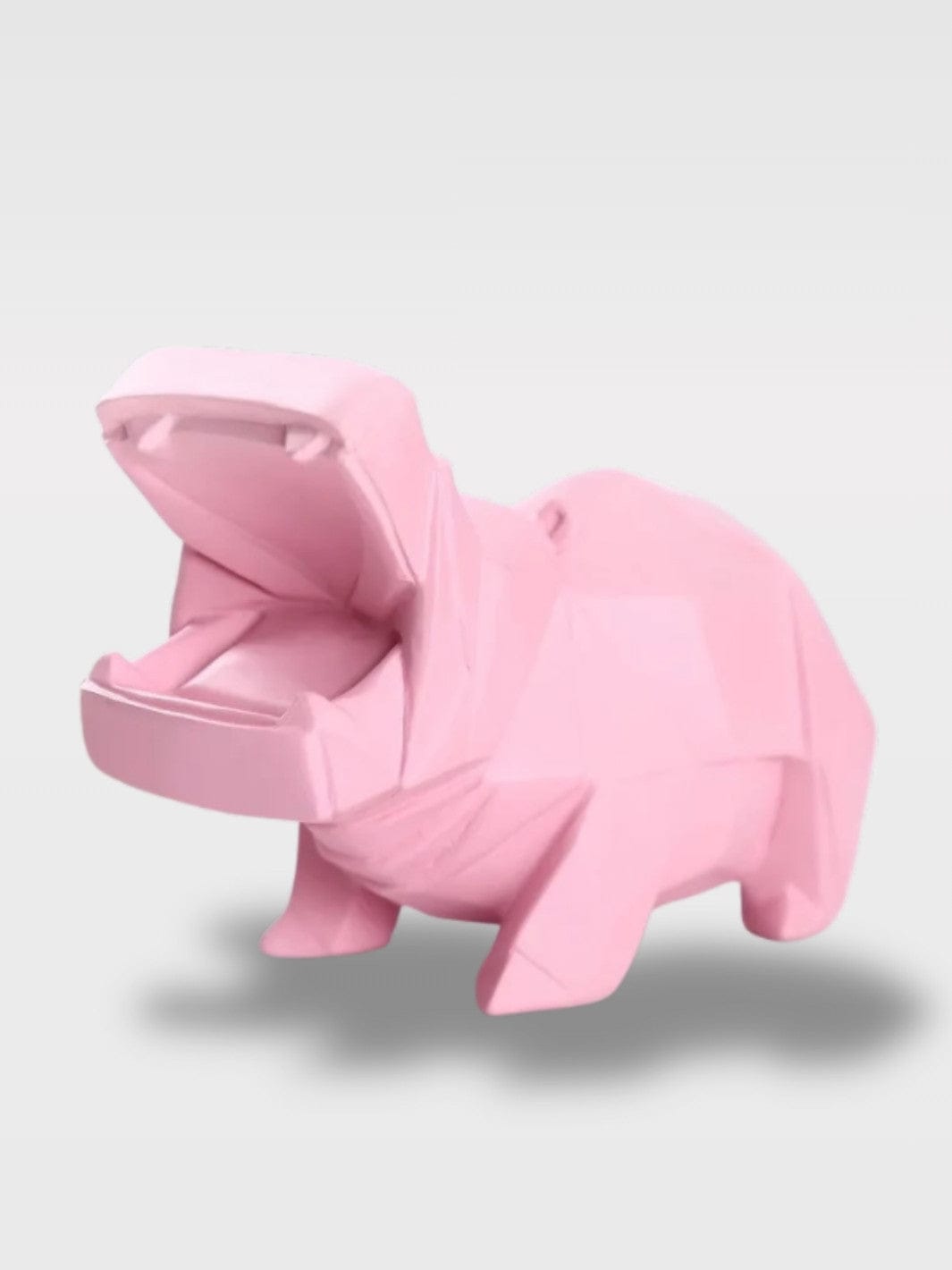 Tirelire Hippopotame Origami Design | Déco Moderne Le Géométrique Rose