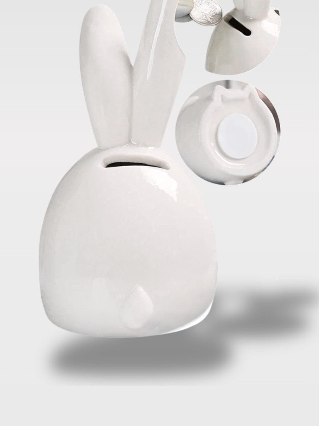 Tirelire Lapin Blanc | Trésor Doux et Lumineux