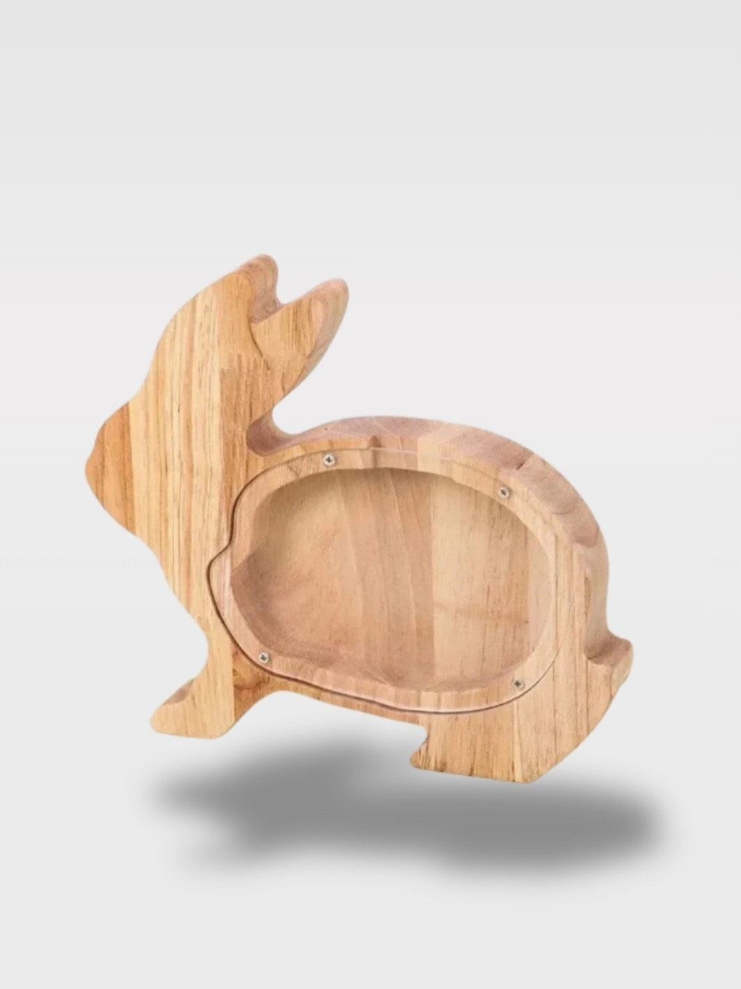 Tirelire Lapin Bois | Fond Transparent Bondissant 