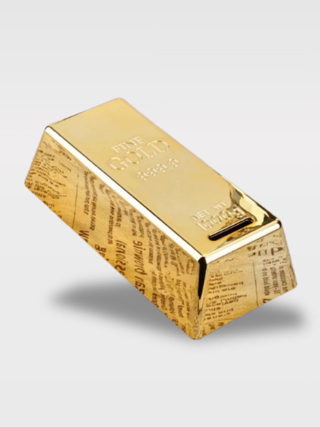Tirelire Lingot D’Or En PVC Doré | Design Réaliste