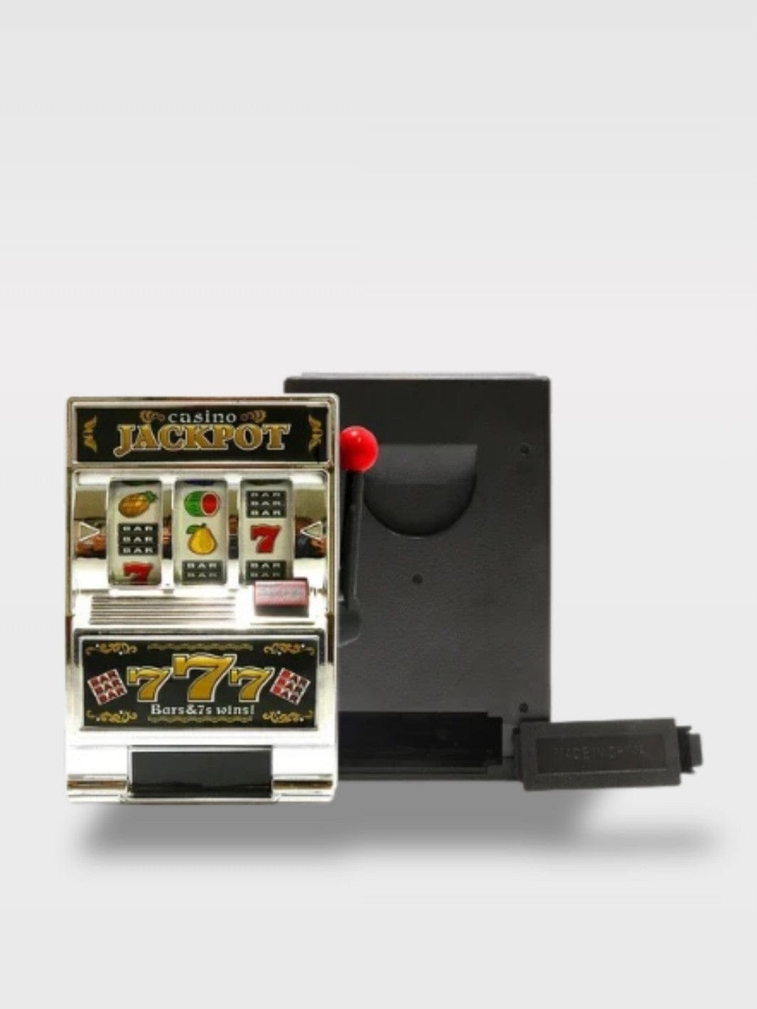 Tirelire Machine à Sous Jackpot | Style Las Vegas Argentix – Gris Argenté
