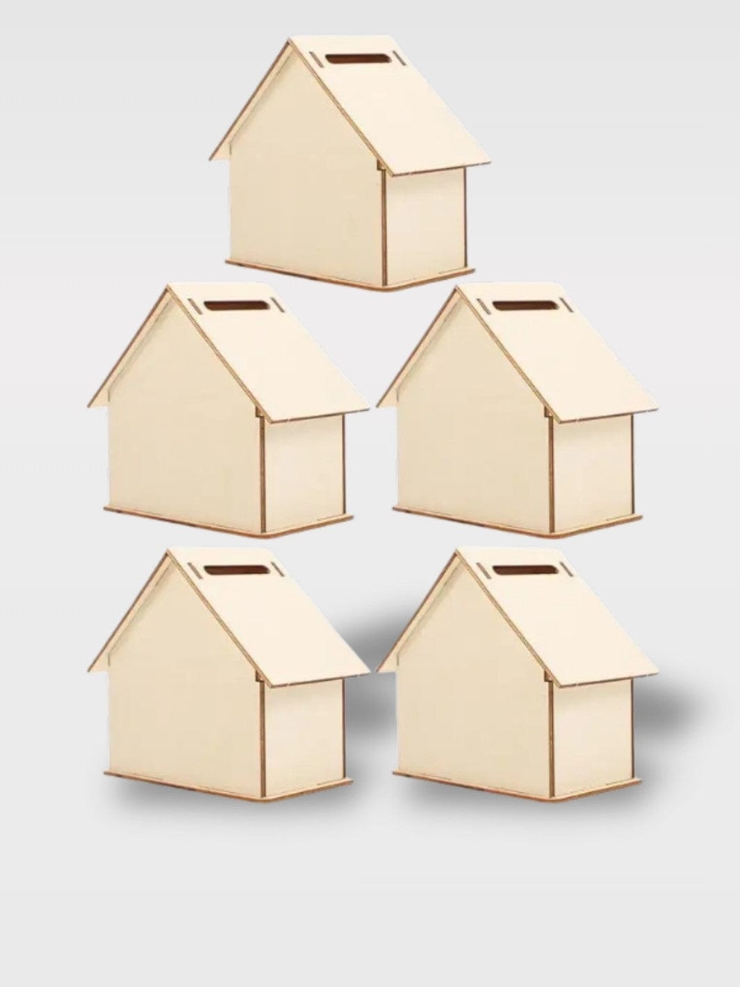 Tirelire Maison En Bois | Lot De 5 Personnalisables