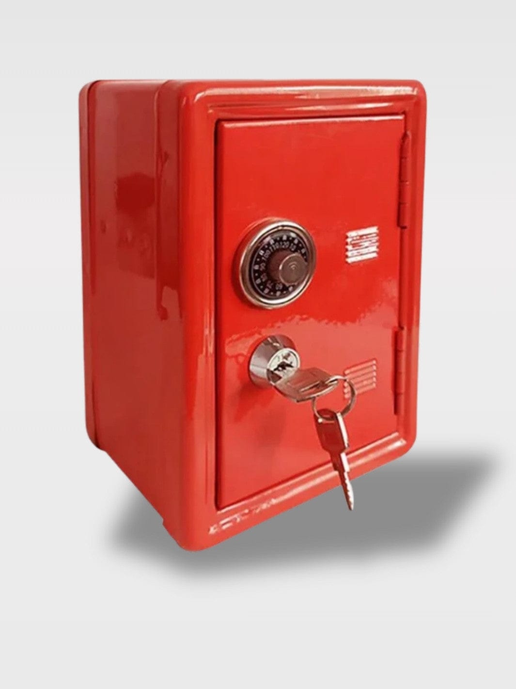 Tirelire Mini Coffre-Fort 2 en 1 | Sécurisée et Pratique Cerise – Rouge