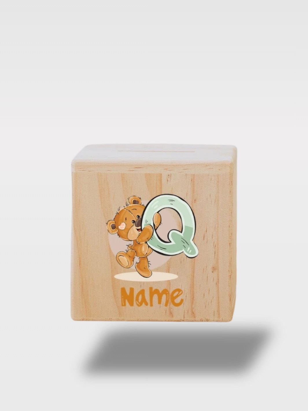 Tirelire Personnalisée Ours En Bois Avec Prénom | Cadeau Q